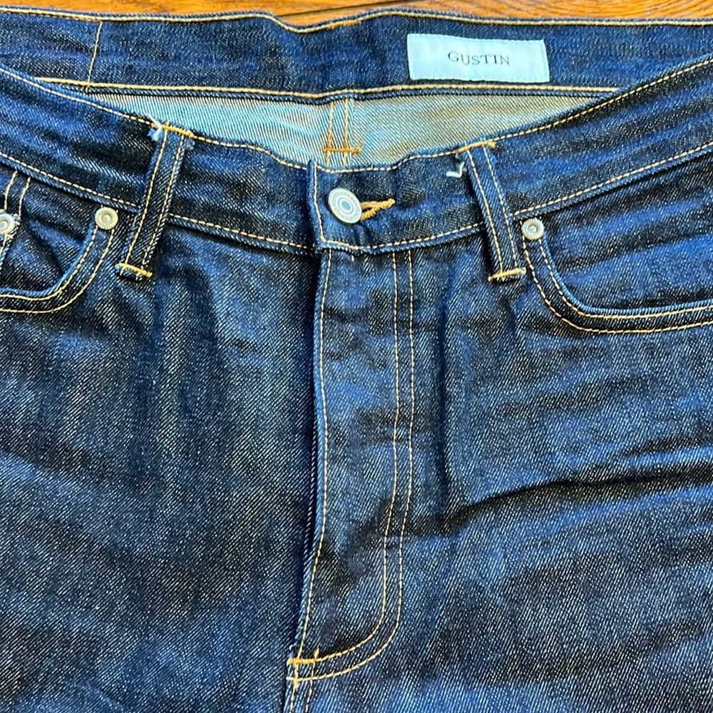 Gustin straight leg selvedge denim 36x29 in navy